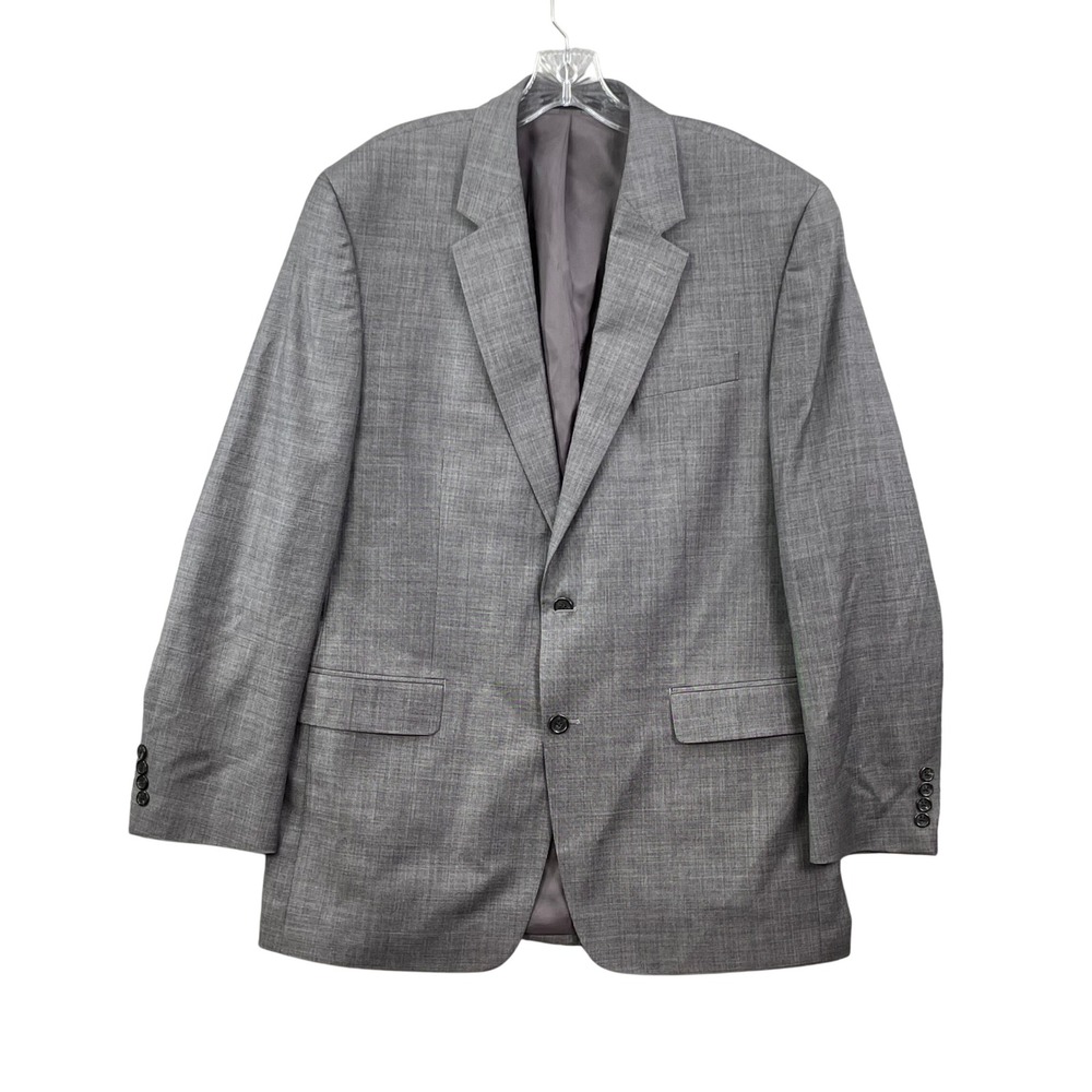 Chaps Blazer Mens 42L Grey Corpcore Two Button Notch Lapel Sport Coat Jacket